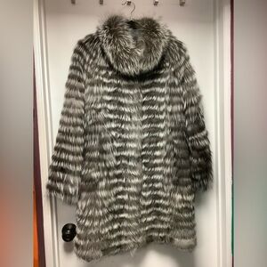 Luxurious Silver Fox Fur Cardigan